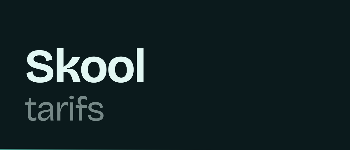 Jaquette de la page « Skool tarifs et commission : ce que coûte vraiment une communauté payante » : Skool tarifs